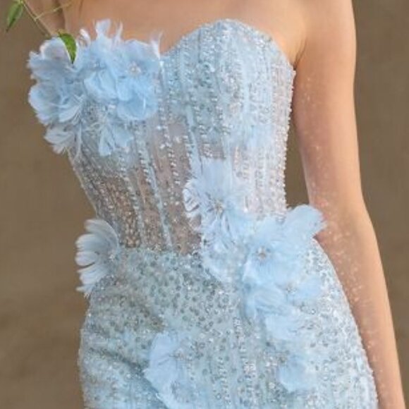 t length blue formal dress. Prom party evening military ball gala wedding guest - Picture 3 of 7